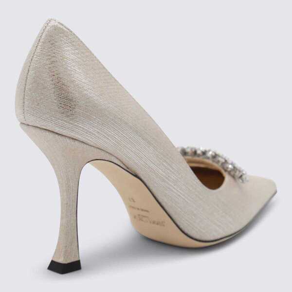 Pantofi cu toc Jimmy Choo Jimmy Choo White Leather Pumps SOFT GOLD Femei (BM 18537240) 3