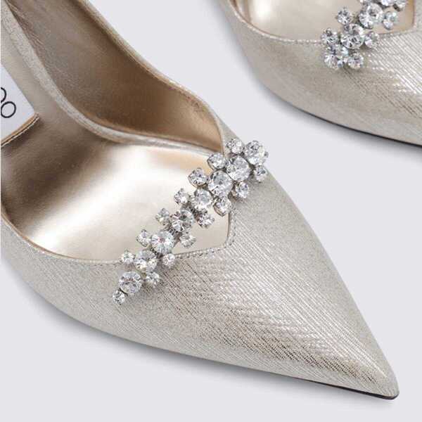 Pantofi cu toc Jimmy Choo Jimmy Choo White Leather Pumps SOFT GOLD Femei (BM 18537240) 4