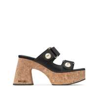 Pantofi cu toc Jimmy Choo Black Leather Sandals Femei