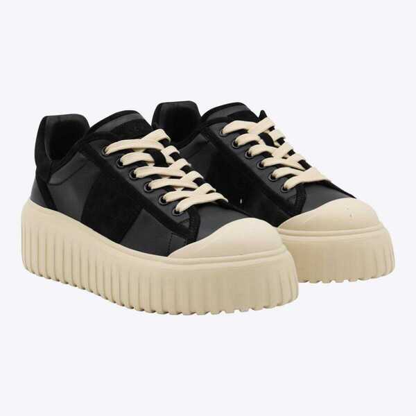 Sneakers Hogan Hogan Black Leather H-Stripes Sneakers Black Femei (BM 18538626) 2