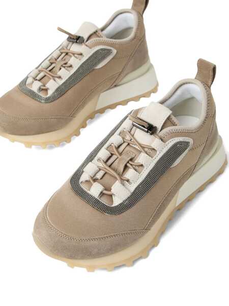 Sneakers Brunello Cucinelli Brunello Cucinelli Leather Sneakers Beige Femei (BM 18539466) 4