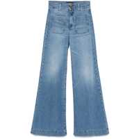 Blugi 'Jane' Blue Trousers With Front Pockets And Washed Effect In Cotton Woman Femei