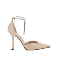 Pantofi cu toc 'Stevie' Pink Pumps With Rhinestoned Ankle Strap And High Heel In Leather Woman Femei