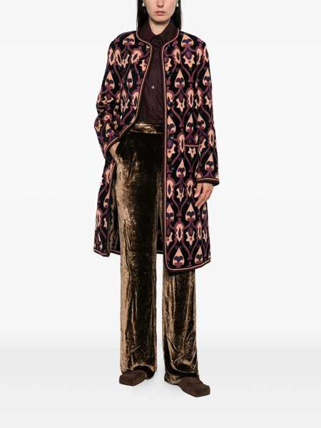 Pantaloni casual ETRO Brown Pants With High Waist And Wide Leg In Viscose Blend Woman BROWN Femei (BM 18540291) 2