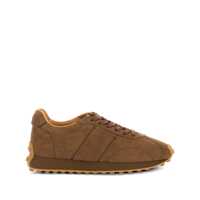 Sneakers Brown Low Top Sneakers With Cleat Details On Heel And Sole In Leather Woman Femei