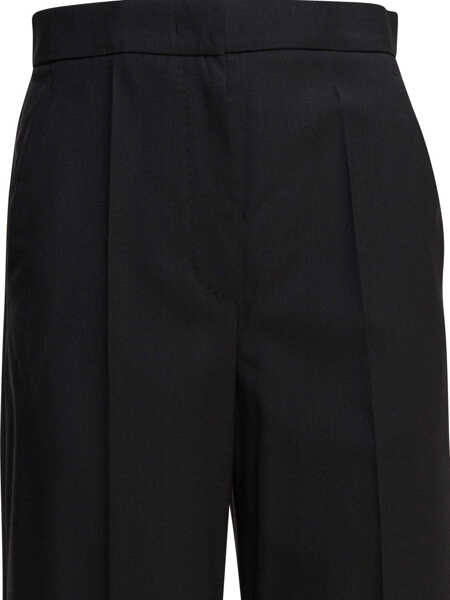 Pantaloni casual Max Mara Light wool straight trousers Black Femei (BM 18540933) 3