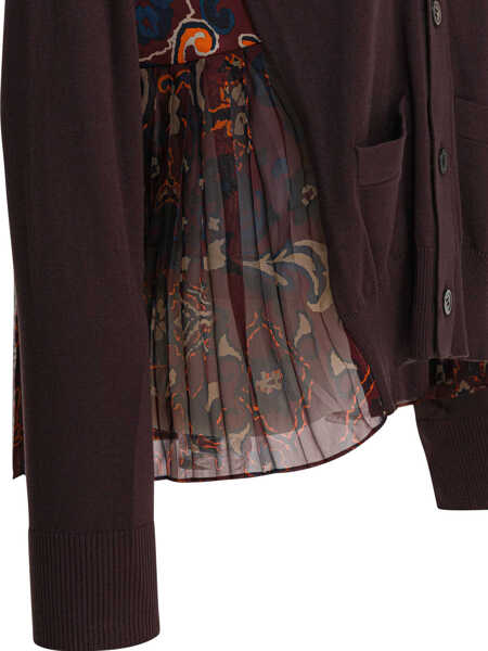Cardigane Sacai Cardigan with floral print Brown Femei (BM 18540954) 4