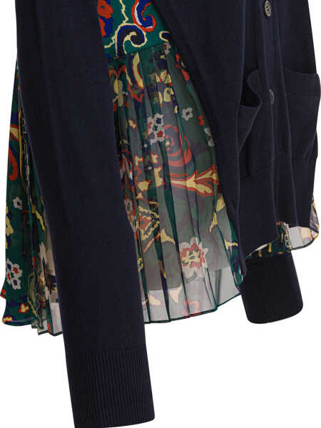 Cardigane Sacai Cardigan with floral print Blue Femei (BM 18540957) 4