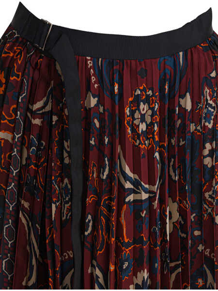 Fuste casual Sacai Floral print skirt Bordeaux Femei (BM 18540996) 3