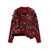 Sacai Floral jacquard knit sweater Bordeaux