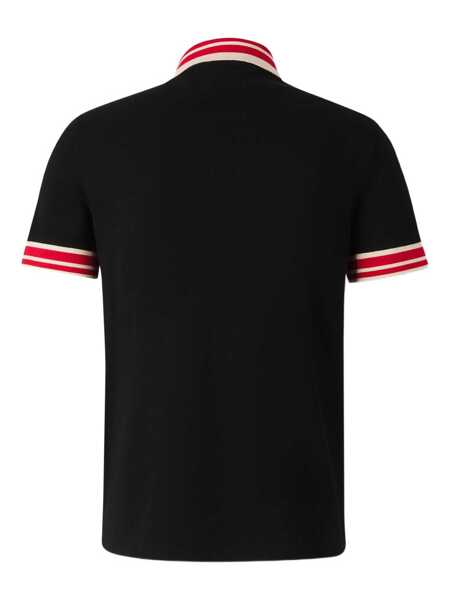 Tricouri Polo Valentino Garavani Cotton short-sleeved polo shirt Black Barbati (BM 18541095) 2