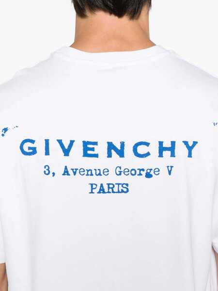 Tricouri Givenchy T-shirt with GIVENCHY print White Barbati (BM 18541125) 4
