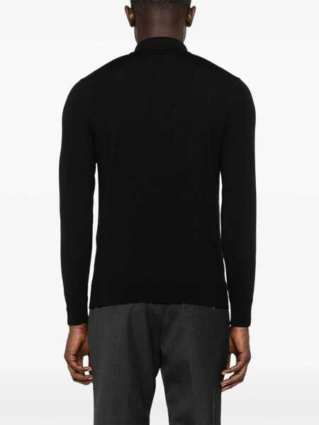 Tricouri Polo Tom Ford Long-sleeved polo shirt Black Barbati (BM 18541200) 3