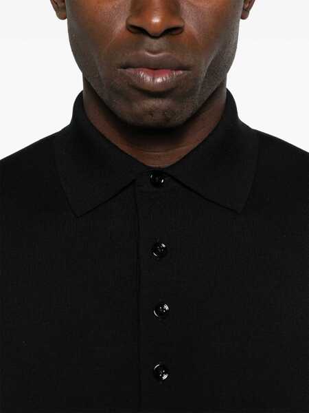 Tricouri Polo Tom Ford Long-sleeved polo shirt Black Barbati (BM 18541200) 4