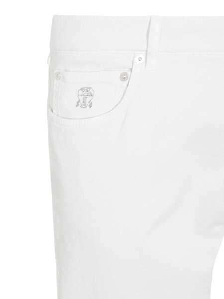 Blugi drepti Brunello Cucinelli Straight-leg jeans White Barbati (BM 18541212) 3