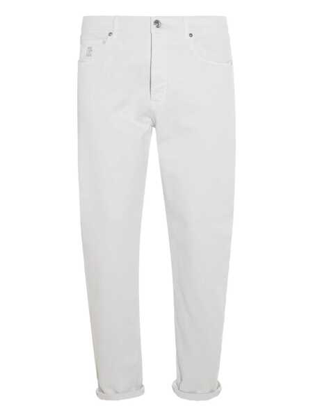 Blugi drepti Brunello Cucinelli Straight-leg jeans White Barbati (BM 18541212) 1