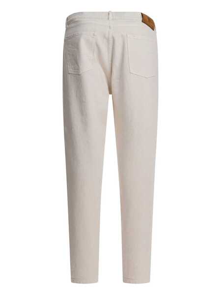 Blugi drepti Brunello Cucinelli Five-pocket pants iconic fit White Barbati (BM 18541215) 2