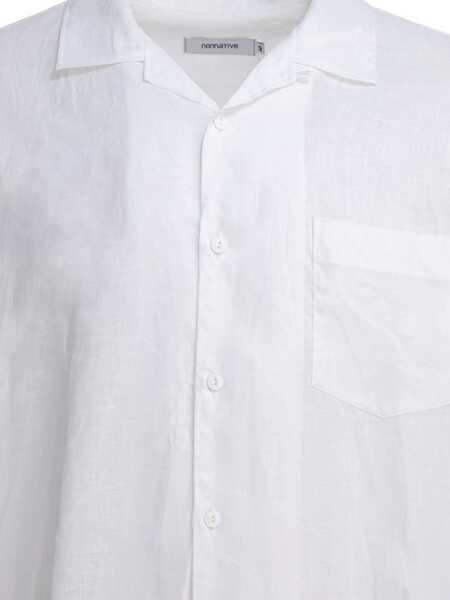 Camasi casual NONNATIVE Voyager oxford linen shirt White Barbati (BM 18541326) 4