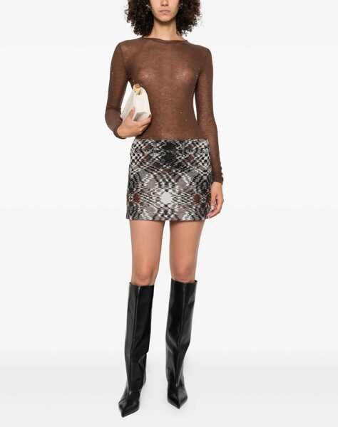 Pulovere Pinko Micropaillette Sweater MARRONE OLIVA Femei (BM 18541510) 2