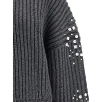 Pulovere Dama - Cardigane Pinko Rhinestones wool Cardigan GRIGIO-AZUL PLATINA Femei (BM 18541522) - B-mall.ro