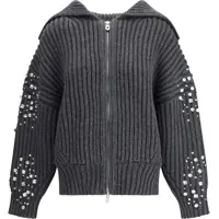 Cardigane Rhinestones wool Cardigan Femei