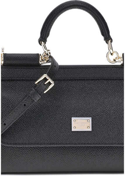 Genti de mana Dolce & Gabbana Sicily small leather Handbag NERO Femei (BM 18541612) 4