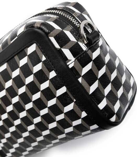 Genti de umar PIERRE HARDY Cube Box Shoulder Bag CANVAS CUBE CALF BLACK WHITE BLACK Femei (BM 18541648) 4