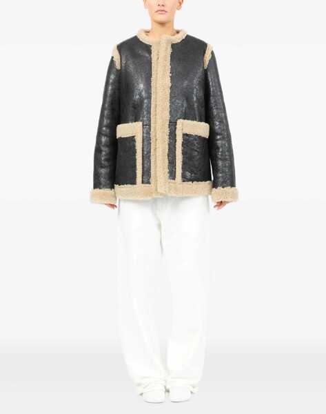 Geci de piele MM6 Maison Margiela Shearling Jacket BLACK Femei (BM 18541696) 2