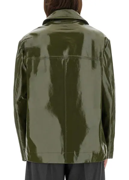 Sacouri office Paul Smith Shiny Leather Jacket GREEN Femei (BM 18541801) 3