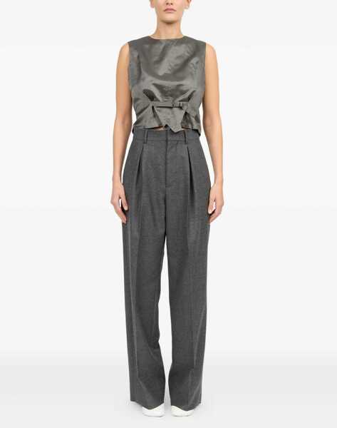 Pantaloni casual MM6 Maison Margiela Wool Pants GREY Femei (BM 18541825) 2