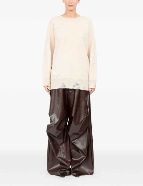Pulovere casual MM6 Maison Margiela Mesh With Worn Effect Details IVORY Femei (BM 18541834) 3