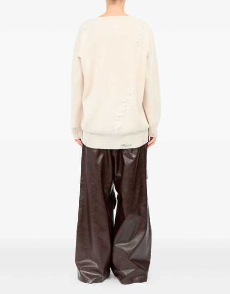 Pulovere casual MM6 Maison Margiela Mesh With Worn Effect Details IVORY Femei (BM 18541834) 5