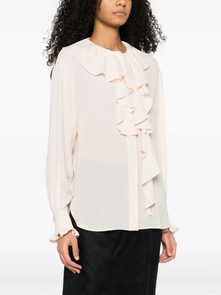 Bluze Alexander McQueen Shirt With Ruffles PINK Femei (BM 18541849) 3