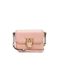 Genti de umar 'Love Box' Pink Crossbody Bag With Love Birds Plaque On The Front In Leather Woman Femei