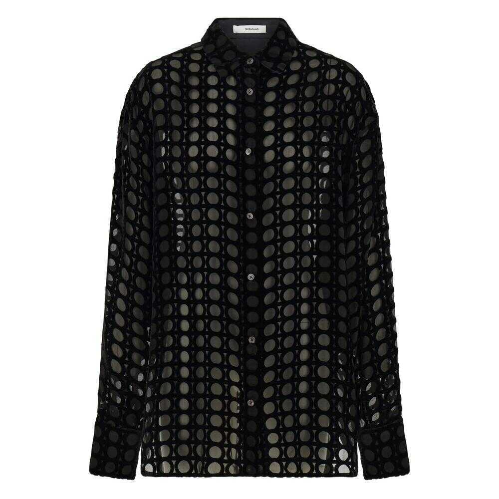 Camasi Salvatore Ferragamo Salvatore Ferragamo Shirts Black Femei (BM 18542991) 1