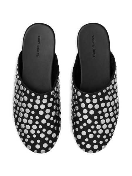 Balerini Tory Burch Black Mules With Round Toe And Stud Embellishments In Leather Woman Black Femei (BM 18543186) 3