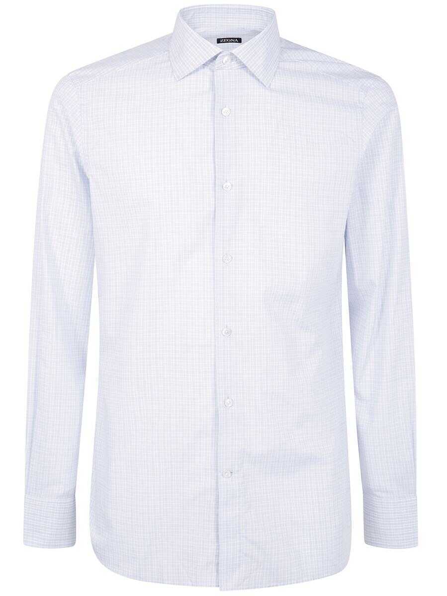 Camasi ZEGNA Zegna Pure Cotton Shirt Clothing BLUE Barbati (BM 18543726) 1