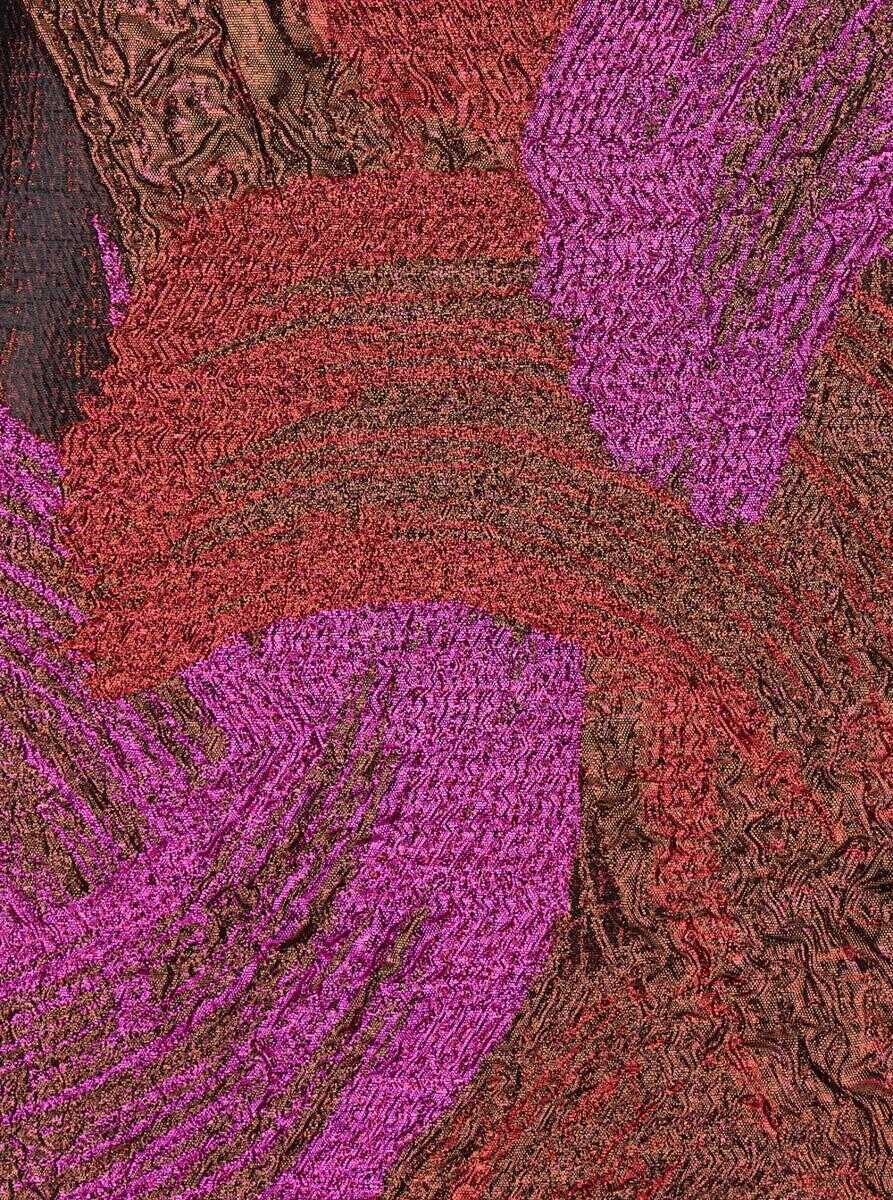 Fuste PLAIN Fuchsia Mini Skirt With All-Over Broccato Motif And Concealed Rear Zip Closure In Tech Fabric Woman Purple Femei (BM 18543786) 3