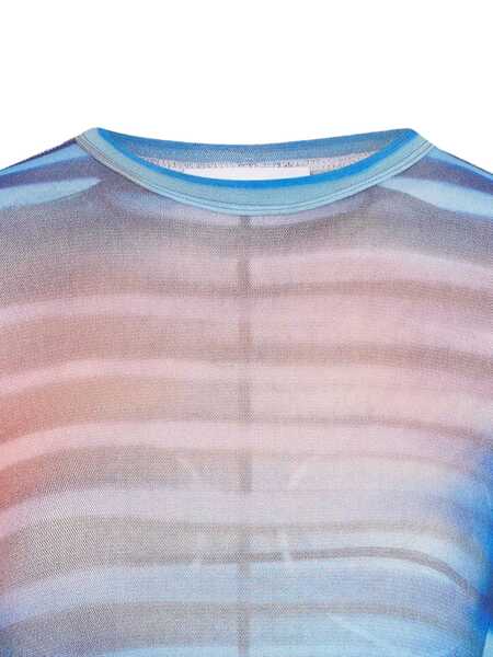 Topuri Jean Paul Gaultier Jean Paul Gaultier Mesh Long Sleeves Top Printed Air Clothing BLUE Femei (BM 18543927) 2