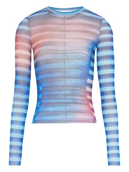 Topuri Jean Paul Gaultier Jean Paul Gaultier Mesh Long Sleeves Top Printed Air Clothing BLUE Femei (BM 18543927) 1