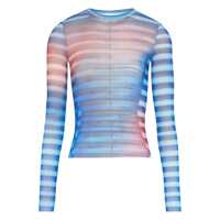 Topuri Jean Paul Gaultier Mesh Long Sleeves Top Printed "Air" Clothing Femei