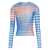 Jean Paul Gaultier Jean Paul Gaultier Mesh Long Sleeves Top Printed "Air" Clothing BLUE