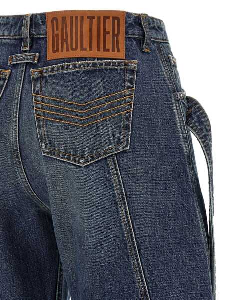 Blugi Jean Paul Gaultier Jean Paul Gaultier Low Waisted Jean With Strap Detail On The Front Clothing BLUE Femei (BM 18543933) 3