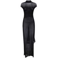 Rochii Jean Paul Gaultier Mesh Sleeveless Long Dress With Velvet Flock "" Clothing Femei