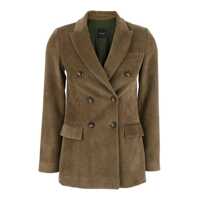 Sacouri Double Breasted Blazer Ribbed Velvet Femei