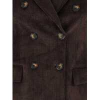 Imbracaminte PLAIN Dama - Sacouri PLAIN Double Breasted Blazer Ribbed Velvet BROWN Femei (BM 18545064) - B-mall.ro