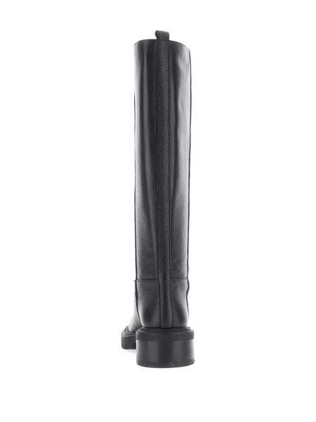 Bocanci Via Roma 15 Black Knee-High Slip-On Boots In Grained Leather Woman Black Femei (BM 18545187) 3