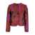 PLAIN Fuchsia Collarless Jacket With All-Over Broccato Motif In Tech Fabric Woman Purple
