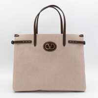 Genti de mana Valentino Garavani Beige Leather And Cotton Totes Barbati