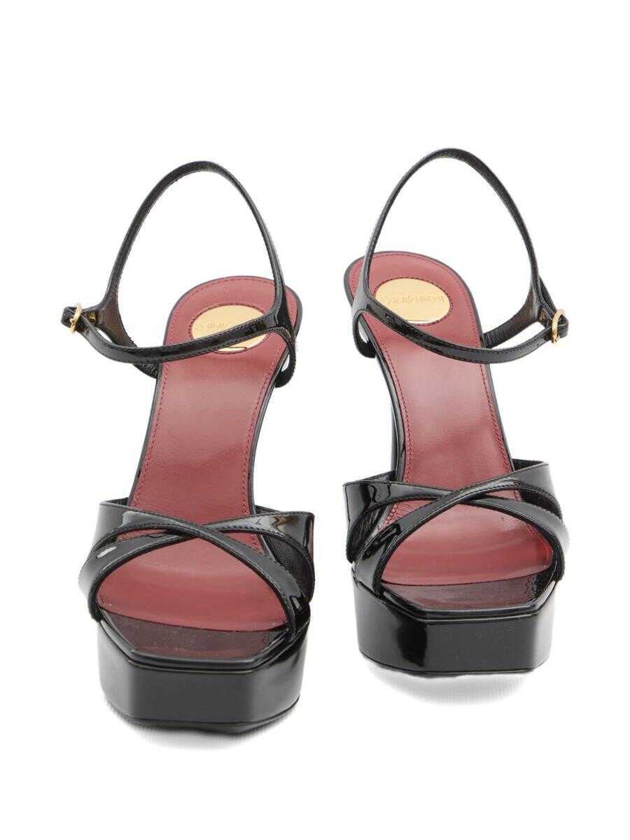 Pantofi cu toc Saint Laurent Saint Laurent Debbie Patent Leather Sandals Black Femei (BM 18546483) 5